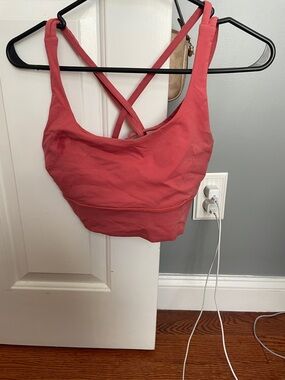 lululemon athletica Coral Red Cross-Back Sports Bra
